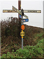 Old Direction Sign - Signpost by Corner House, Hengoed