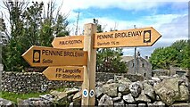 SD8266 : Pennine Bridleway sign at Upper Winskill Farm by Mark Percy