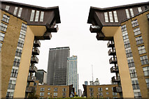 TQ3779 : The Pierpoint and Waterman buildings on the Isle of Dogs, with the Novotel Canary Wharf in the background by Tom Page