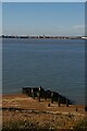 TM2831 : Landguard Fort: view from Darell's Battery over the jetty towards Harwich by Christopher Hilton