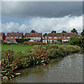 Park, canal and housing in Nuneaton, Warwickshire