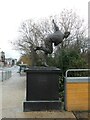 Statue of Alec Bedser in Woking town centre