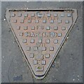 NS5574 : Triangular manhole cover by Richard Sutcliffe