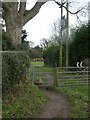 Gates at the top of footpath to Castle Hill