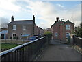 Scene on the railway footbridge approaching Montague Place in Bellevue, Shrewsbury