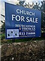 Church For Sale board, January 2022, Llanarth