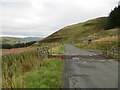 Cattle gridded road (B709) near to Windy House