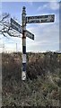 Cumberland County Council signpost at T-junction opposite Knowbrow