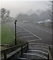 ST3092 : Foggy car park, Llantarnam, Cwmbran by Jaggery