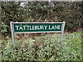 TQ8345 : Sign for Tattlebury Lane by Marathon