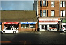 NS4871 : Food outlets, Dumbarton Road by Richard Sutcliffe