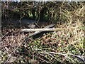 Fence posts abandoned in a layby