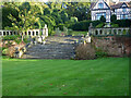 Steps, terrace, retaining wall and balustrade 20 metres west of Rous Lench Court