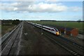 Southbound LNER service from the footbridge