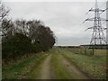 Farm track and power line, Gorsethorpe