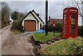 Postbox and telephone box at Cockshutford