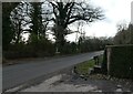 Junction of Broadmoor Road with the drive to Shottesbrooke Park