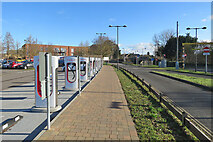 TL4454 : Trumpington Park and Ride: charging points by John Sutton