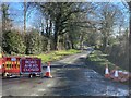 Road closure on minor road, east of Upper Hengoed