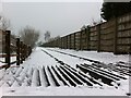 SP3283 : Mineral line in the snow by A J Paxton