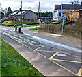 Zigzag yellow markings on Monmouth Road, Trellech