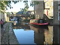 Small Narrow Boat on Leed and Liverpool Canal at Skipton