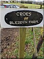 ST4996 : Croes Bleddyn Farm name sign, Itton, Monmouthshire by Jaggery