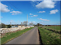 Minor road to Northleach, passing electricity distribution site