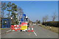 Duxford: road closed and a spelling error