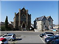 Church and other buildings seen from the West Somerset Railway, Watchet