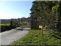 Gated entrance to Stakebridge Farmhouse