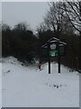 Riddlesdown Common sign in the snow