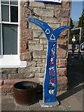 NT1985 : National Cycle Network milepost at Aberdour Station by Oliver Dixon
