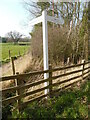 Signpost on track near Nether Winchendon