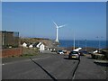 NT3698 : East High Street, Buckhaven and the Levenmouth Wind Turbine by Oliver Dixon