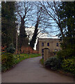 Approaching Lotherton Hall from its stables