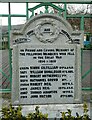 War memorial to Kilsyth Town and Victoria Bands