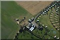 Disused helicopters on farm near Somercotes Warren: aerial 2022