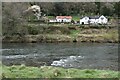 Houses seen across the River Wye