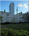 Brighton: across Clarence Square at dusk