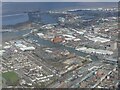 River Freshney, Grimsby town centre: aerial 2022