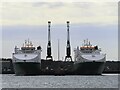 SU4010 : Two cargo ships at Marchwood Military Port by Steve Daniels