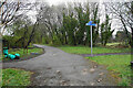 Footpath crossing near Bradley Fold