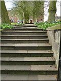SJ7578 : Steps to Knutsford parish church by Stephen Craven