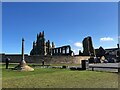 NZ9011 : Whitby Abbey and Whitby Cross by Eirian Evans
