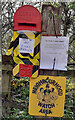 Occupied post box at Owslebury Bottom