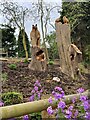 Tree carvings in Overthorpe