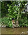 SJ6833 : Shropshire Union Canal - Canalside stumpy figure by Rob Farrow