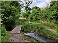 Path and footbridge at Coombegreen Common