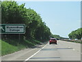 The A11 west approaching junction for Wymondham College at B1172